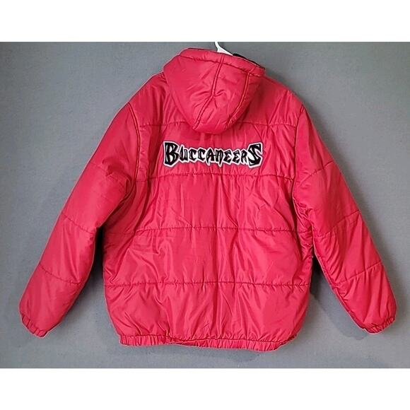 NFL Tampa Bay Buccaneers Pro Line Puffer Jacket Red L Hooded • EUC - Picture 1 of 9